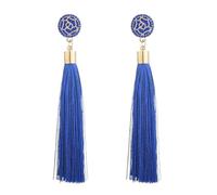 Ohrringe Aquamarin Silber Bunte Quastenohrringe für Frauen, lange baumelnde Statement-Ohrringe, Modeschmuck für Geburtstag, Weihnachten, Valentinstag, Geschenk Plättchen Ohrringe (Blue, One Size)