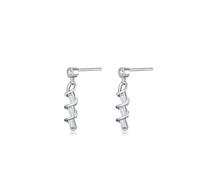 Ohrringe Boho Klein, Ohrstecker Silber Creolen Geometrisch mit Weiß Zirkonia 925 Silber