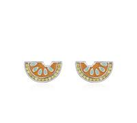 Ohrringe Boho Orange, Earrings Silver 925 Orange mit Rundschliff Gelb Zirkonia Geschenk Hochzeit
