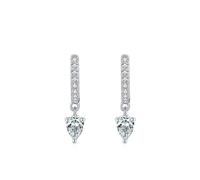 Ohrringe Boho Vintage, Ohrringe Silber Hängend Set Wassertropfen mit Weiß Zirkonia 925 Silber
