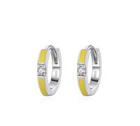 Ohrringe Creolen Set, Ohrringe Set 925 Silber Gelb Rund mit Zirkonia Dankeschön Geschenke
