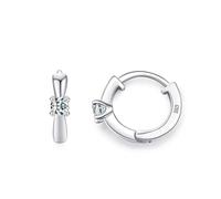 Ohrringe Creolen Silber, Ohrring Set 925 Rund mit Zirkonia Lustige Geschenke