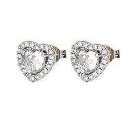 Ohrringe Für Mädchen Aus Hypoallergenem Sterlingsilber 12 Farben Herz Kristall Ohrstecker minimalistischen Ohrringe Schmuck für Frauen Mädchen Schwarze Ohrringe Silber (D, One Size)