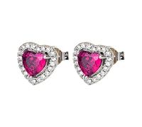 Ohrringe Für Mädchen Aus Hypoallergenem Sterlingsilber 12 Farben Herz Kristall Ohrstecker minimalistischen Ohrringe Schmuck für Frauen Mädchen Schwarze Ohrringe Silber (G, One Size)