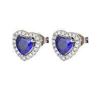 Ohrringe Für Mädchen Aus Hypoallergenem Sterlingsilber 12 Farben Herz Kristall Ohrstecker minimalistischen Ohrringe Schmuck für Frauen Mädchen Schwarze Ohrringe Silber (I, One Size)