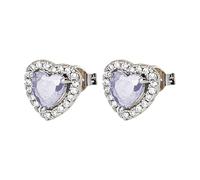 Ohrringe Für Mädchen Aus Hypoallergenem Sterlingsilber 12 Farben Herz Kristall Ohrstecker minimalistischen Ohrringe Schmuck für Frauen Mädchen Schwarze Ohrringe Silber (F, One Size)