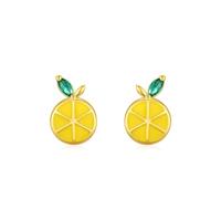 Ohrringe Gelb, Earrings For Women Silver 925 Zitrone mit Tropfenschliff Grün Zirkonia