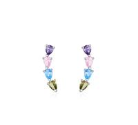 Ohrringe Hochzeit Stecker, Ohrstecker Silber 925 Klein Silber Wassertropfen mit Bunt Zirkonia