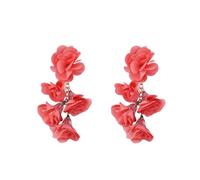 Ohrringe Oktopus Boho Blumen Ohrringe Ohrstecker für Frauen Mädchen Floral Blütenblatt Tropfen Baumeln Ohrringe Strand Ohrringe Geschenke Hintere Ohrringe (Watermelon Red, One Size)