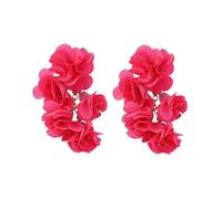 Ohrringe Oktopus Boho Blumen Ohrringe Ohrstecker für Frauen Mädchen Floral Blütenblatt Tropfen Baumeln Ohrringe Strand Ohrringe Geschenke Hintere Ohrringe (Hot Pink, One Size)
