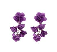 Ohrringe Oktopus Boho Blumen Ohrringe Ohrstecker für Frauen Mädchen Floral Blütenblatt Tropfen Baumeln Ohrringe Strand Ohrringe Geschenke Hintere Ohrringe (Purple, One Size)