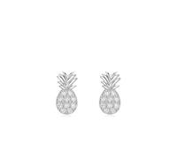 Ohrringe Set Silber, Ohrringe Boho Vintage Ananas mit Rundschliff Weiß Zirkonia 925 Silber