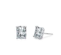 Ohrringe Silber 925 Groß, Ohrstecker Damen Modern Silber Rechteck mit Weiß Zirkonia Geschenke für Mama