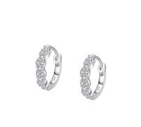 Ohrringe Silber 925 Klein, Silber Ohrringe Damen Creolen Geometrisch mit Zirkonia Geschenk Hochzeit