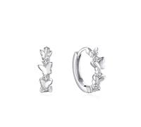 Ohrringe Silber Creolen Klein, Ohrklemme Silber 925 Schmetterling mit Zirkonia Jahrestag Geschenk
