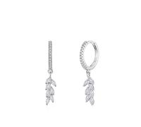 Ohrringe Silber Hängend Modern, Ohrhänger Silber 925 Klein Weizenquaste mit Weiß Zirkonia