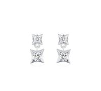 Ohrringe Silber Hochzeit, Ohrhänger 925 Silber Sterne mit Zirkonia Lustige Geschenke für Frauen