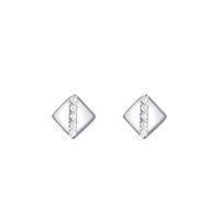 Ohrringe Stecker Silber, Ohrringe Silber 925 Klein Quadrat mit Zirkonia Dankeschön Geschenke