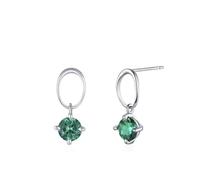 Ohrstecker Damen, Ohrstecker Silber 925 Damen Silber Grün Hohlrund mit Zirkonia Geschenk Beste Freundin
