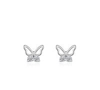 Ohrstecker Set Damen Silber, Ohrringe Silber 925 Groß Schmetterling mit Zirkonia Damen Geschenk