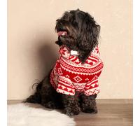 OHS Felpe con cappuccio per cani di taglia media rosso nordico, maglioni per cagnolini super morbide calde e accoglienti vestibilità vestiti per cani di taglia media pullover con cappuccio per cani