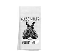 OHSUL Guess What? - Asciugamani da cucina altamente assorbenti con coniglietto e coniglietto, asciugamano da cucina per bagno, cucina, per gli amanti dei conigli, regali per ragazze
