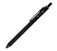 OHTO MS02 - Penna multifunzione 3 in 1, dotata di punta ad ago da 0,7 mm, inchiostro nero e rosso a base di olio, matita meccanica da 0,5 mm, corpo interamente in metallo nero, MS02-MF3-BK
