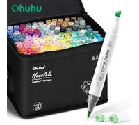Ohuhu Honolulu 120 colori pennarelli set pennarelli per alcol artistici riutilizzabili doppia punta schizzi disegno manga materiale scolastico d'arte