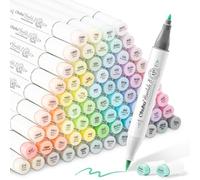 Ohuhu Honolulu B - Pennarelli a base di alcool, 96 colori pastello di dolcezza e fioritura, doppia punta per artisti e illustrazioni da colorare