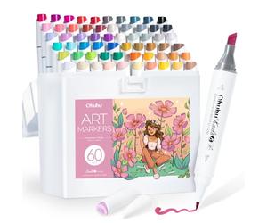 Ohuhu markers, 60+1 colori Mini pennello e sottile largo pennarelli ad alcool a doppia punta Inchiostro sfumabile ricaricabile per artisti che colorano disegnando cartoni animati Anime Comic - Kaala B