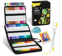 Ohuhu Matite acriliche, 72 colori acrilici con due punte (pennello e fini), impermeabili, resistenti alla luce, set di matite acriliche ad alta opacità, per dipingere pietre, uova di Pasqua, legno