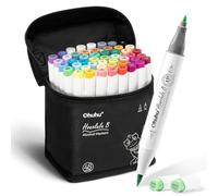 Ohuhu Pennarelli Alcol 48 Colori Pennello & Fine per Colore Disegno