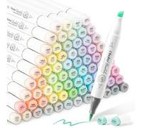 Ohuhu Pennarelli Colore 96 Pastello Pennello & Scalpello per Colore | Toni Pastello Perfetti per Arte Estetica Bullet Journals & Calligrafia Facile Sfumatura Non Sbava - Honolulu