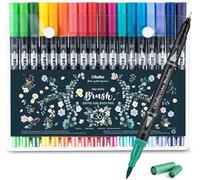 Ohuhu Pennarelli Doppia Punta, 36 Brush Pen Lettering, Fine & Brush(0,4 e 1-2 mm), Pennarelli Punta Fine per Adulti Artisti, per Colorare, Scrittura, Calligrafia, Mandala, Disegni, Schizzi