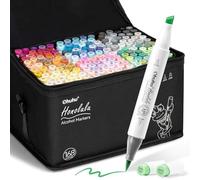 Ohuhu - Pennarello con 168 colori a punta doppia: pennarello grosso per disegni e fumetti, pennello fine per schizzi, calligrafia, disegni e illustrazioni