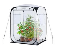 Ohuhu Serra pop-up per pomodori, stabile con copertura in polietilene, lontano, piccola e resistente all'inverno, per crescita ottimale delle piante, colore bianco