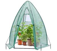 Ohuhu Serra portatile per piante per esterni, con copertura in PE resistente, con porta con cerniera, finestra in rete per verdure, fiori, frutta, erbe, 160 x 137 x 180 cm