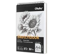 Ohuhu Taccuino da Disegno A4: Carta Resistente alla Gomma e Facile da Cancellare - 100 Fogli in Fibra di Bambù - Spirale Superiore, 110GSM Senza Acidi