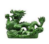 Ohulelks 2024 Statuetta del Drago di Legno dello Zodiaco Cinese Mini Statua del Drago Cinese in Legno Verde