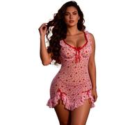 ohyeahlady Lingerie Donna Intimo Babydoll Donna Seducente Hot Rete Camicia da Notte Curvy Taglie Forti Intimo Donna Sexyhot Curvy Camicia da Notte Mini Abito Elegante Pigiama