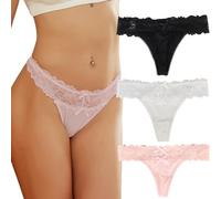 ohyeahlady Perizoma Donna Seducente Hot Curvy Taglie Forti Set Mutande Brasiliana Pizzo Micro Bikini Mare Tanga Sexydonna Hot Slip Invisibile Traspirante Senza Cuciture Lingerie Thong 3Pack,XL-XXL