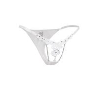 ohyeahlady Perizoma Donna Seducente Hot Filo Aperto Mini Perizoma Bikini Cotone Senza Cuciture Taglie Forti Mutande Brasiliana Pizzo Lingerie Sexydonna Hot Aperto Intimo Thong T Indietro S-M,Bianco
