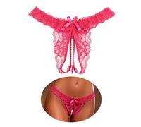 ohyeahlady Perizoma Donna Sexyhot Aperto con Perle Taglie Forti Mini Perizoma Seducente String Filo Tanga Sexyhot Aperto Mutande Hot con Buco G-Strings Intimo Curvy Biancheria Intima L,Rosa