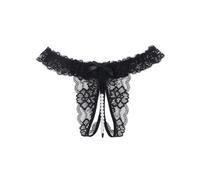 ohyeahlady Perizoma Donna Sexyhot Aperto con Perle Taglie Forti Mini Perizoma Seducente String Filo Tanga Sexyhot Aperto Mutande Hot con Buco G-Strings Intimo Curvy Biancheria Intima M,Nero