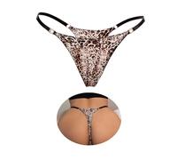 ohyeahlady Regolabile Perizoma Leopardato Donna Taglie Forti Tanga Seta di Ghiaccio Elastico Bikini T-Back T Indietro Thong G-String Mutande Brasiliana Mini Slip Lingerie Curvy Intimo