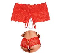 ohyeahlady Slip Donna Cavallo Aperto con Perle Taglie Forti | Mutande Aperte,Perizoma Seducente Hot,Tanga Perla,Mutandine Brasiliana Pizzo,Intimo Hard Con Buco Curvy,Biancheria Intima