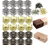 OHYER 24 pezzi chiusura in bronzo vintage a fermo Chiusure a Levetta per Scatola di Legno Set di chiavistello antico cassetto per gioielli in legno Con viti casse di legno (Miscelazione dei colori)