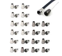 OHYER 40 Pezzi Fermacorda Metallo Corda Serrature Terminali con Cordoncino Terminale Tappo Clips Fermaglio Serrature Clip per Abbigliamento Sportivo Zaino Felpa Cappello 13 x 8mm (Argento + Nero)
