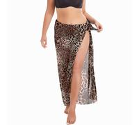 OHYER Sarong Multiuso Beach Wrap Spiaggia Gonna da Spiaggia Sarong per Spiaggia Bikini Senza Maniche Cover Up (IT, Numero, 38, Regular, Regular, 110 * 145 cm, Stampa leoparda)
