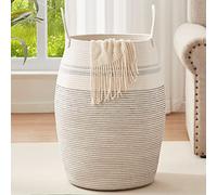 OIAHOMY Cesto portabiancheria grande 65 x 39 x 39 cm, in corda di cotone per vestiti ingombranti nella lavanderia